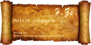 Hollik Zsigmond névjegykártya